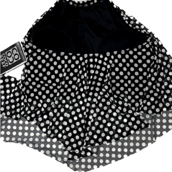 COCO REEF Riviera Dot Aura Mesh Ruffle Crop Tankini Swimsuit Bikini Black 34DD - Picture 5 of 15